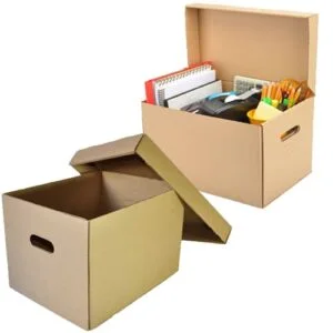 caja de carton con tapa para almacenar archivo de oficina y hogar